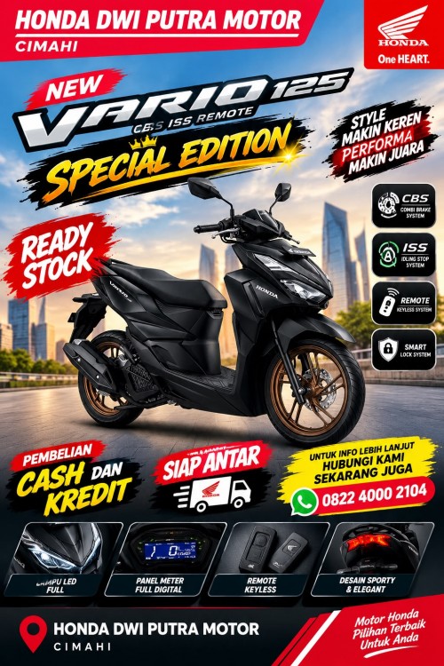 Motor Honda Cimahi Vario 125 Remote Ready stcok